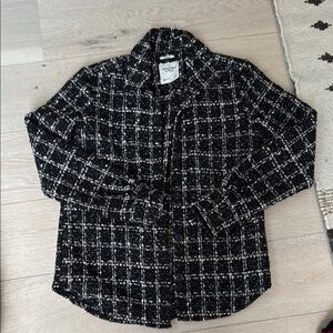 Abercrombie & Fitch Black and White Plaid Jacket